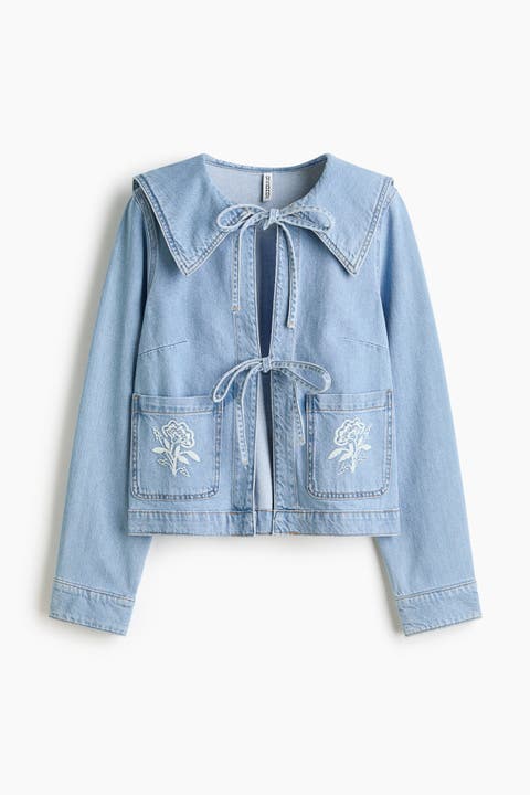 Tie-front Denim Jacket