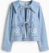 H&M Tie-front Denim Jacket