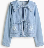 H&M Tie-front Denim Jacket