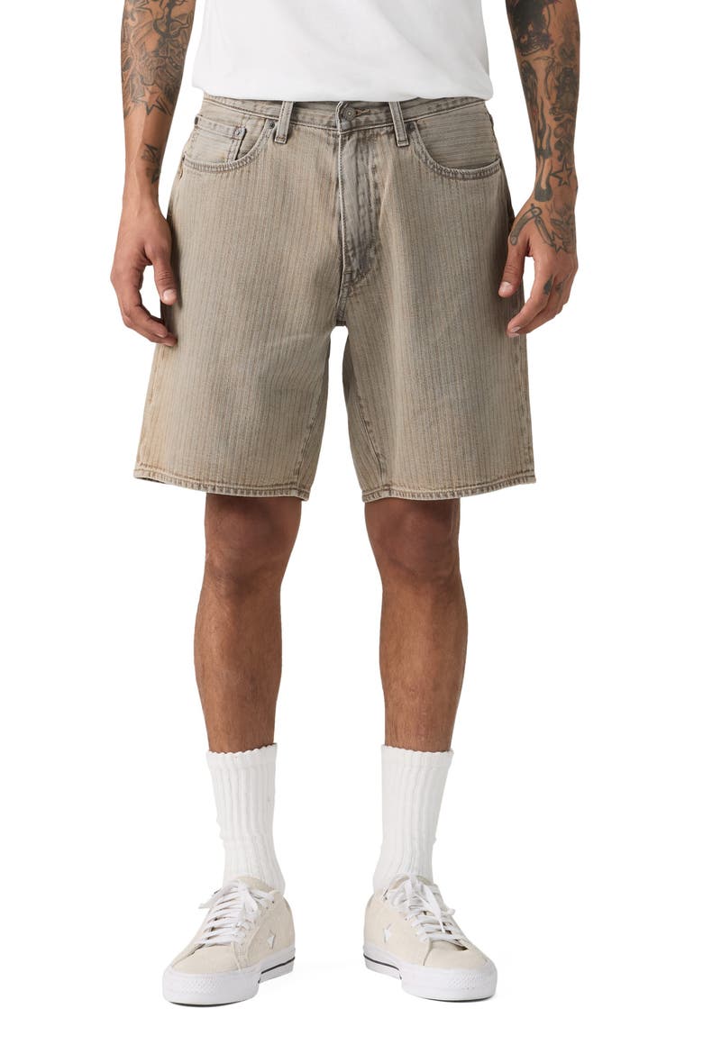 468 Loose Denim Shorts, Main, color, UNIFORM BADGE OD SHORTS
