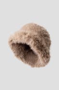 Natori Faux Fur Solid Faux Fur Bucket Hat
