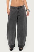 EDIKTED Kella Low Rise Baggy Wide Leg Cuffed Jeans