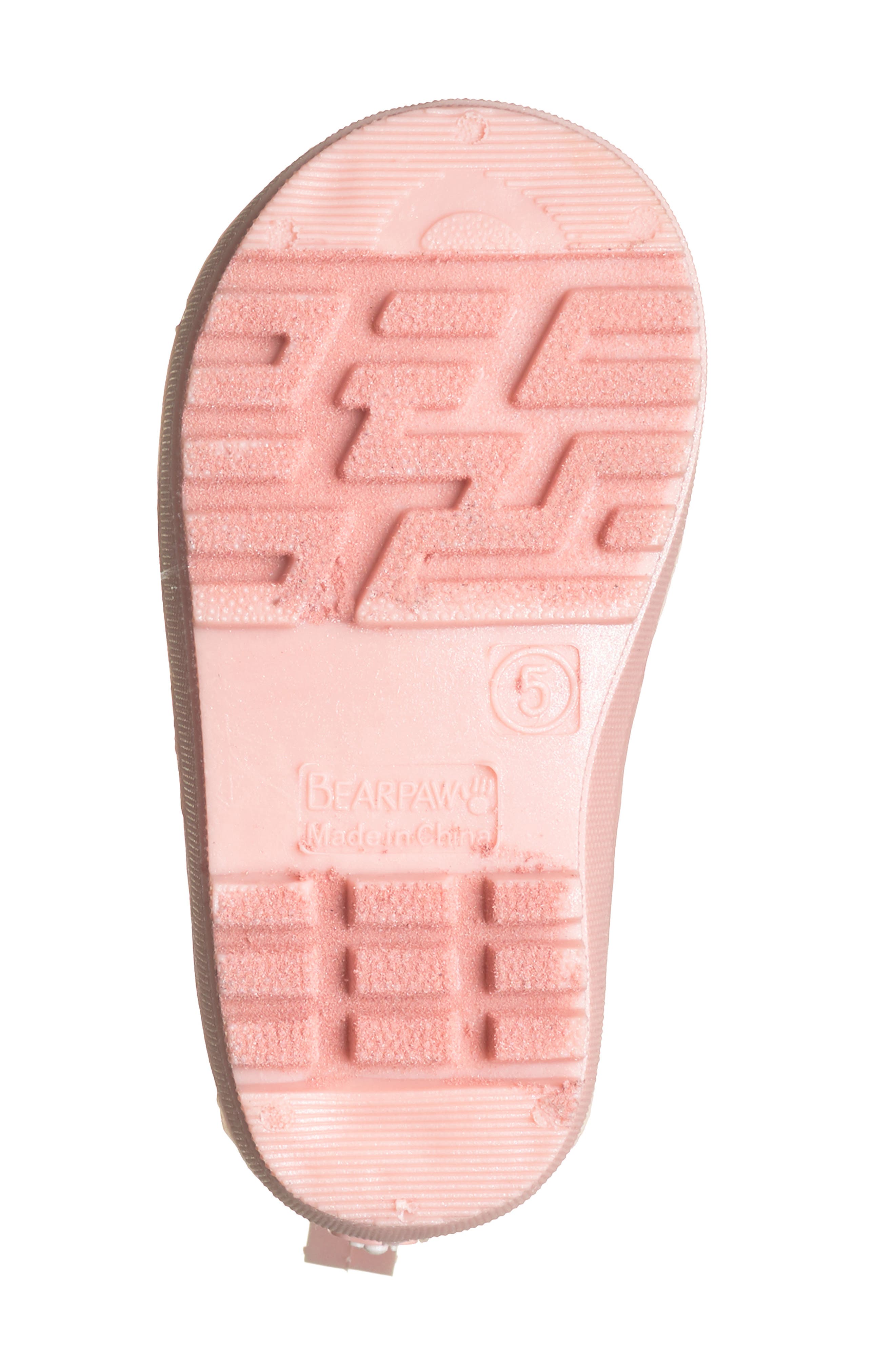 BEARPAW Kids' Shortie Rain Boot, Alternate, color, Rose Gold Gloss