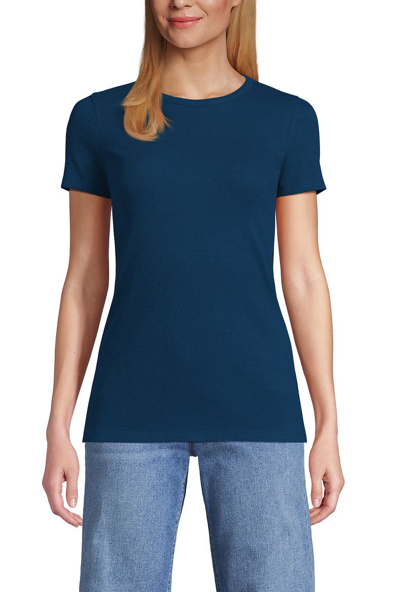 Cotton Rib T-shirt, Main, color, Baltic Teal