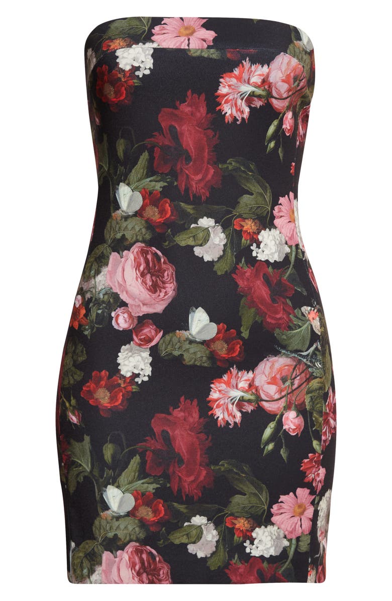 Alice + Olivia Kelly Floral Strapless Minidress, Alternate, color, Be Still