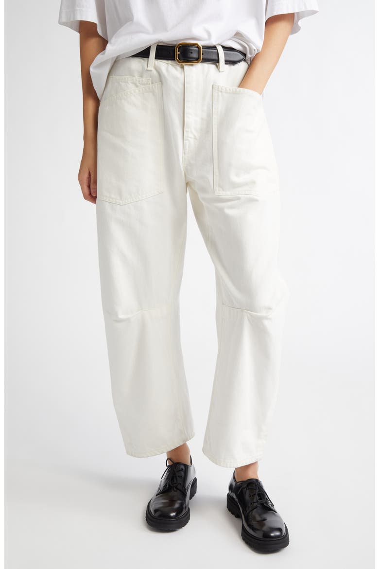Shon Barrel Leg Jeans, Main, color, CREAM