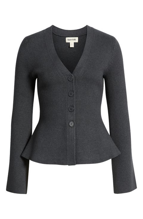 Ribbed Waist Cardigan
