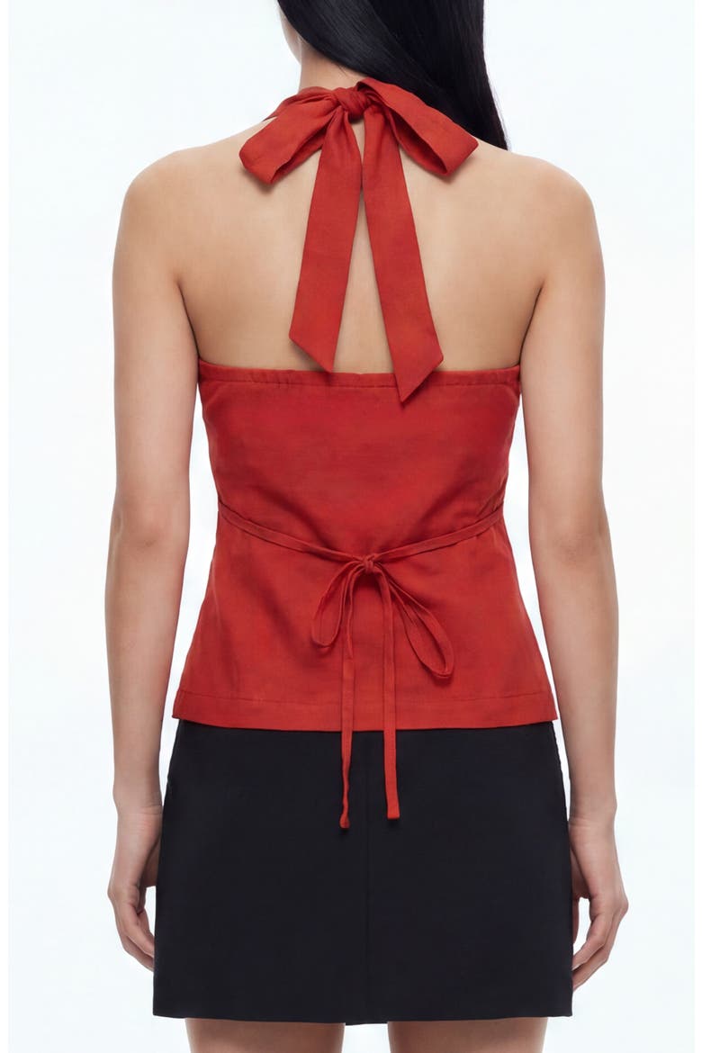 Yacht Halter Neck Top, Alternate, color, YACHT RED