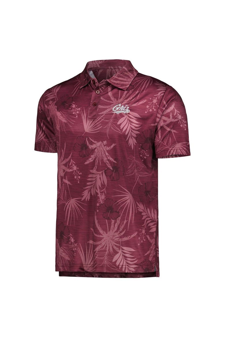 Men's Colosseum Maroon Montana Grizzlies Palms Team Polo, Alternate, color, Maroon