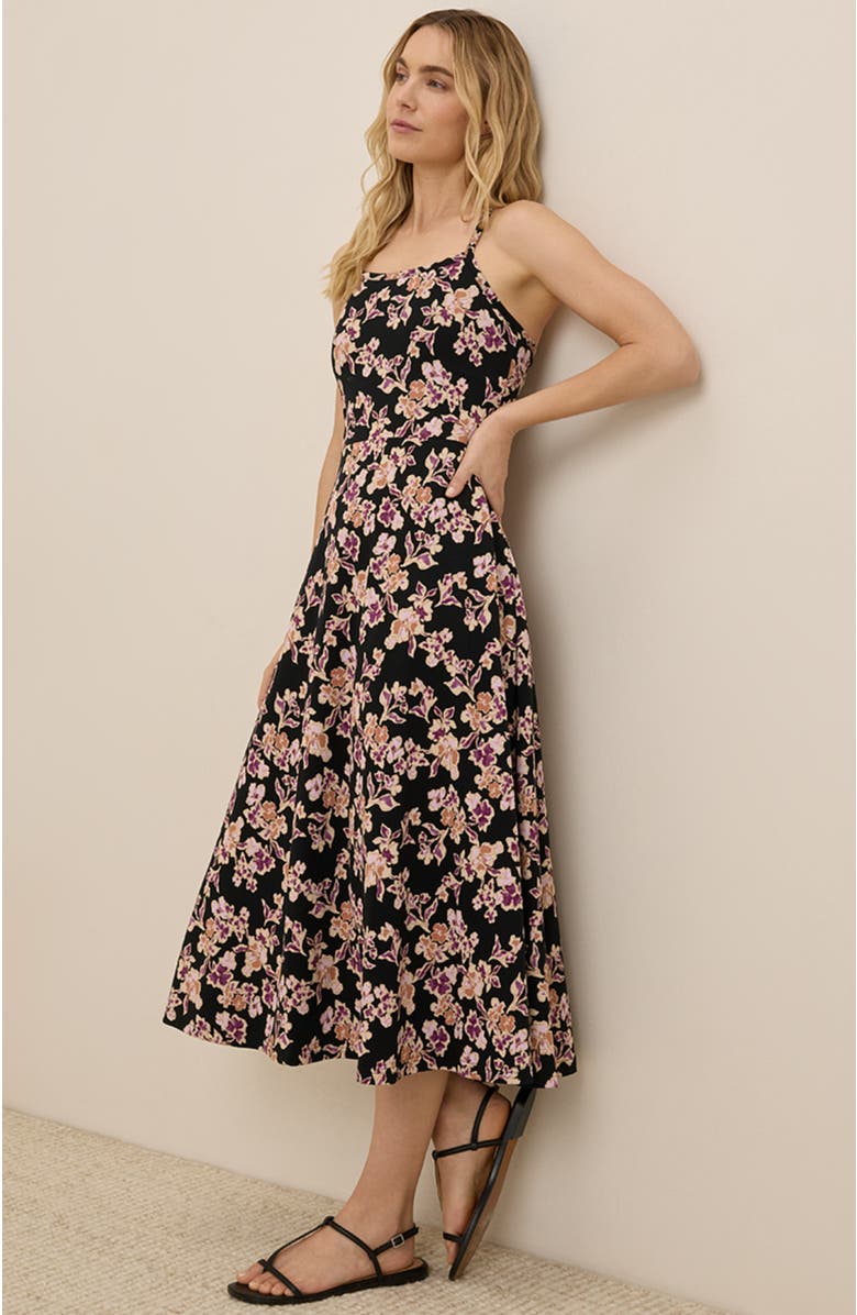 Pact Fit & Flare Midi Dress, Alternate, color, Scattered Posies Black