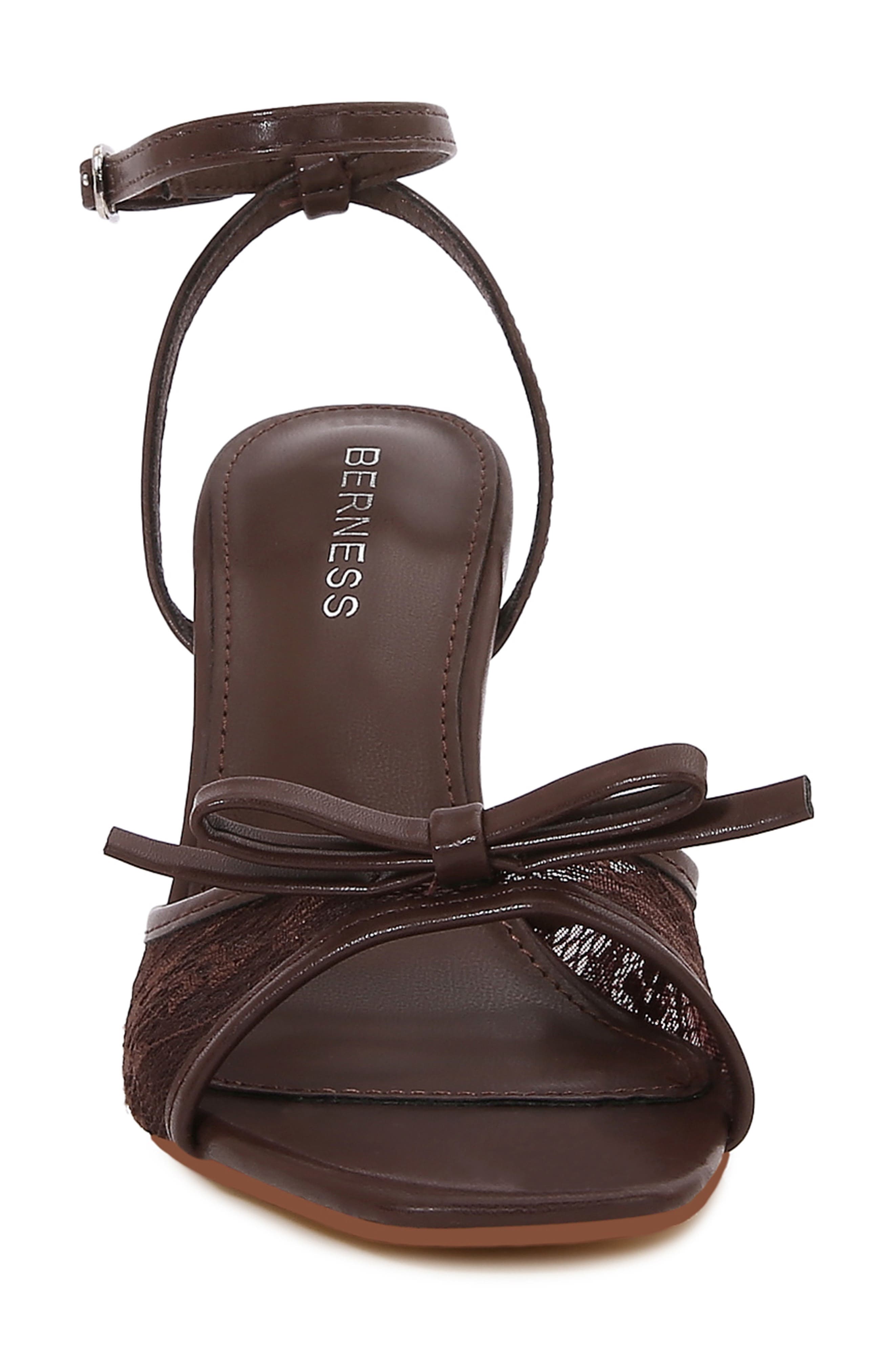 Jerry Lace Bow Sandal, Alternate, color, COFFEE