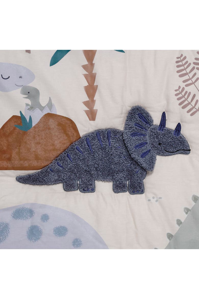 Dino-Might 3-Piece Baby Crib Bedding Set, Alternate, color, Blue