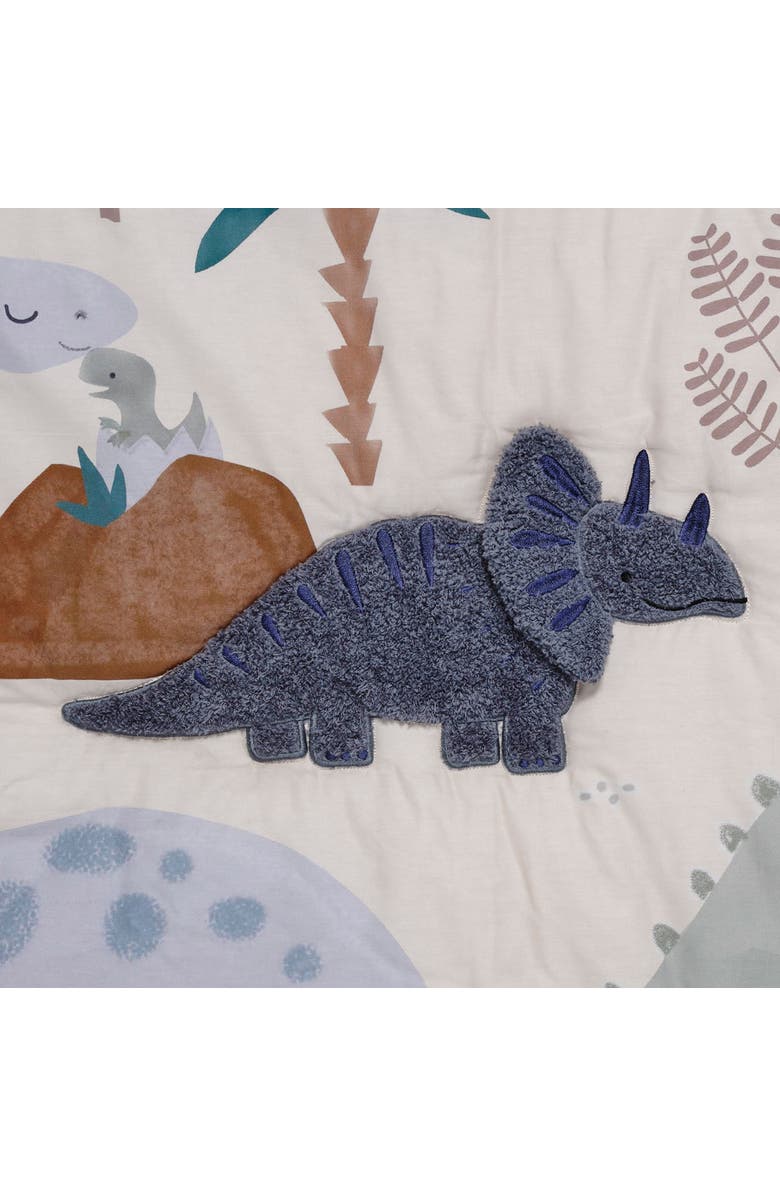 Lambs & Ivy Dino-Might 3-Piece Baby Crib Bedding Set, Alternate, color, Blue