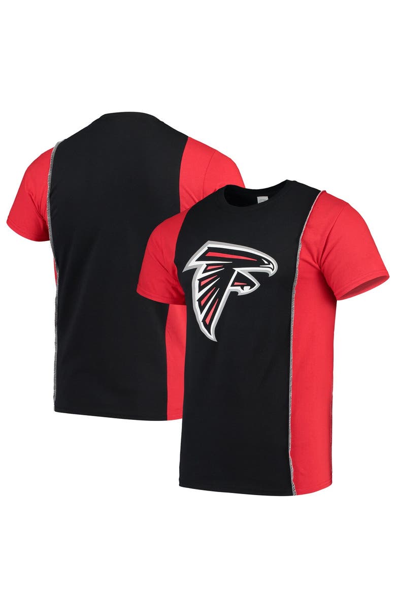 REFRIED APPAREL Men's Refried Apparel Black/Red Atlanta Falcons Sustainable Upcycled Split T-Shirt, Main, color, Black