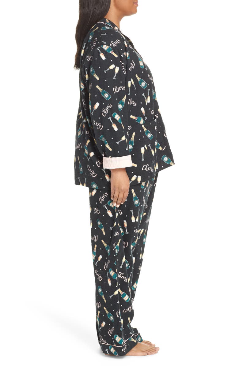 PJ Salvage Print Flannel Pajamas, Alternate, color,