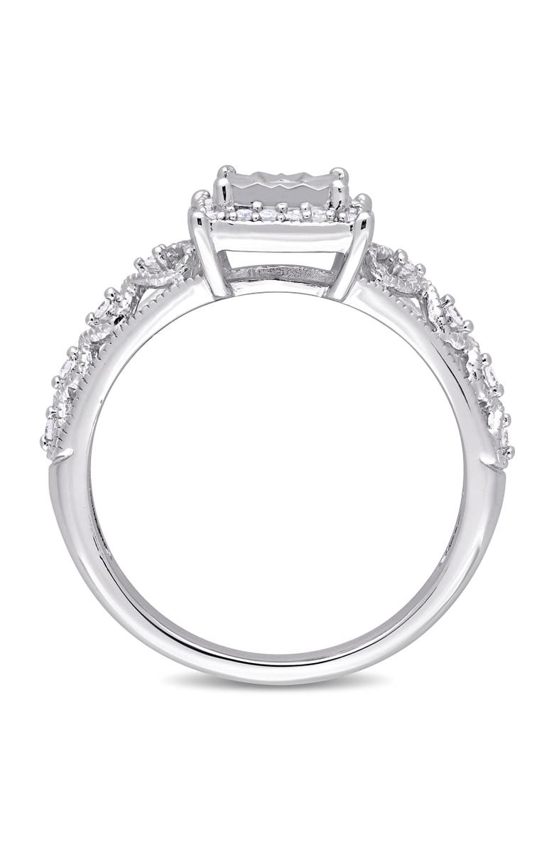 Julianna B. Diamond Square Halo Ring Sterling Silver, Alternate, color, Sterling Silver