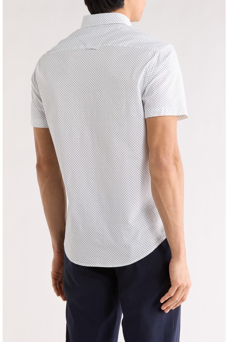 Pop Geometric Short Sleeve Button-Down Shirt, Alternate, color, WHITE/ BLACK
