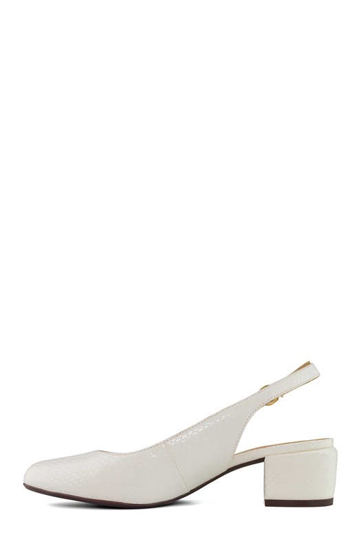 Marc Joseph New York Broad St Slingback Leather Pump, Alternate, color, White Snake