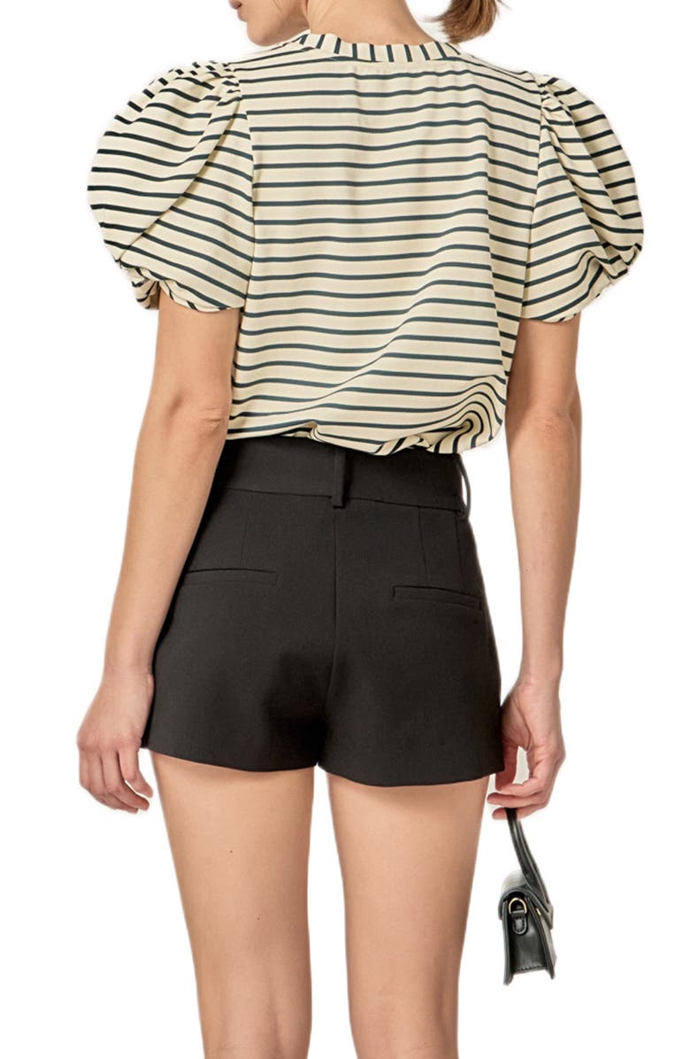 English Factory Puff Sleeve Stripe T-Shirt, Alternate, color, 