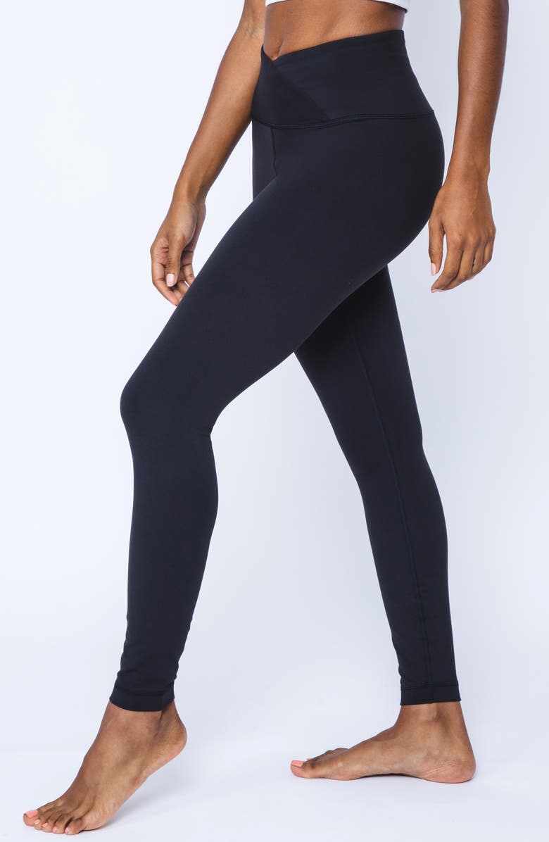 90 DEGREE BY REFLEX Carbon Interlink Crossover Ankle Leggings, Alternate, color,