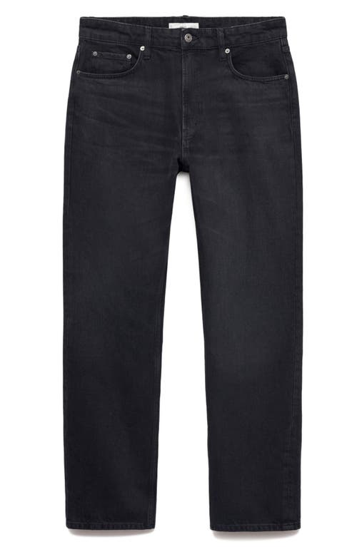 Mango Straight Leg Jeans In Black Denim