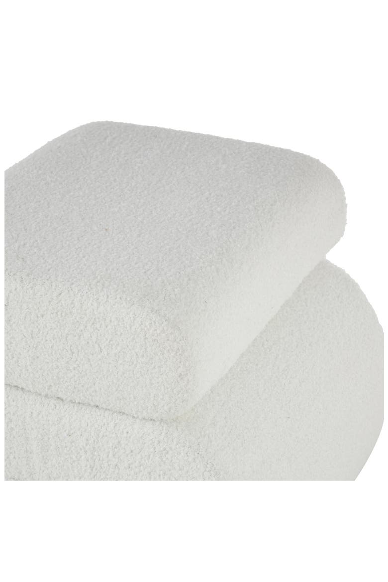 Sculptural Bouclé Ottoman, Alternate, color, WHITE