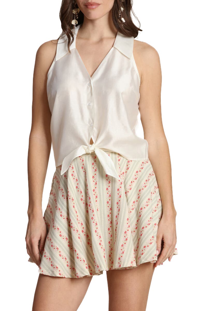 Avec Les Filles Sleeveless Tie Front Top, Main, color, Off White