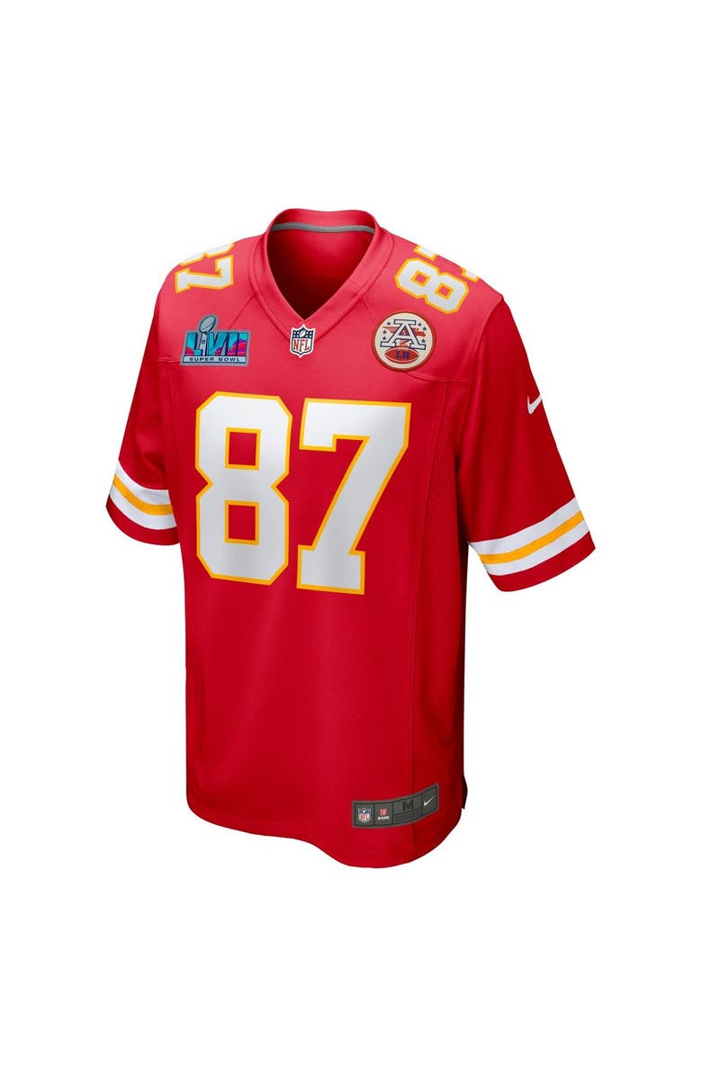 Nike Men's Nike Travis Kelce Red Kansas City Chiefs Super Bowl LVII Patch Game Jersey, Alternate, color, 