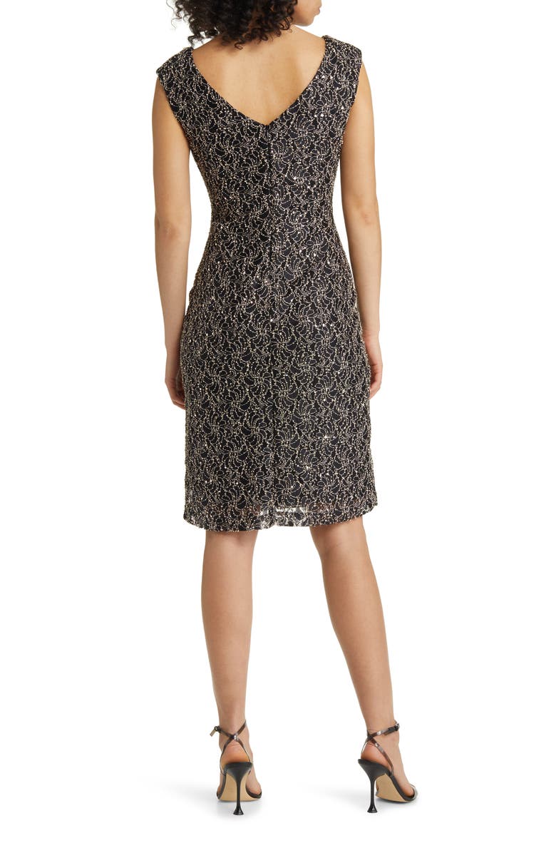 Connected Apparel Cutout Stretch Lace Sheath Dress, Alternate, color, 