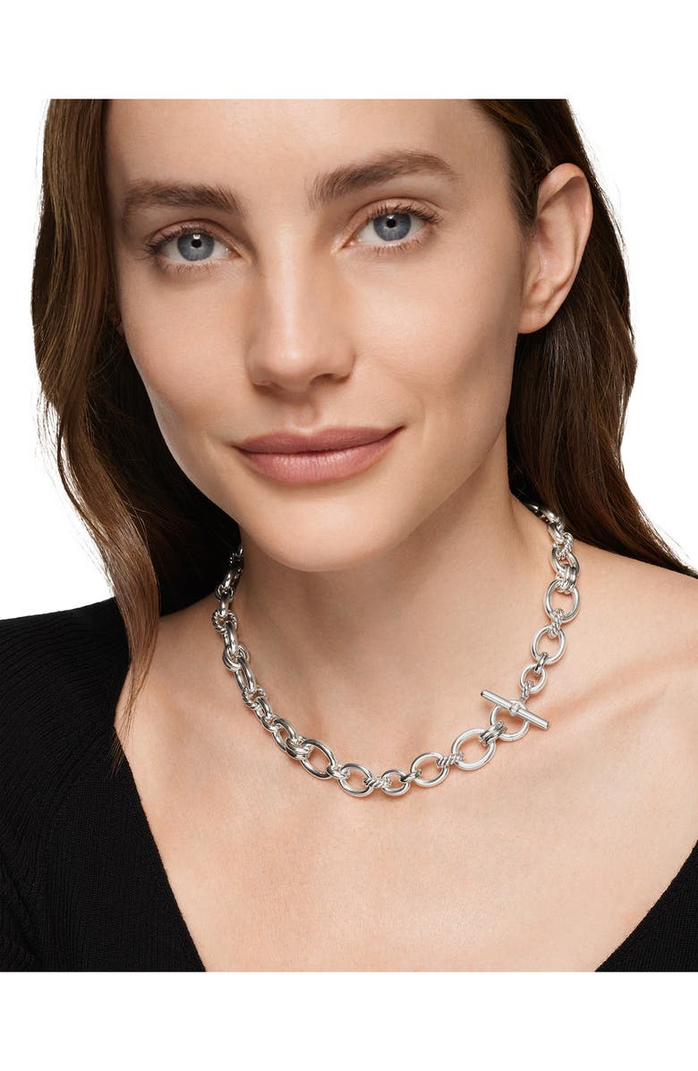 David Yurman DY Mercer<sup>®</sup> Chain Necklace in Sterling Silver with Diamonds, 8mm, Alternate, color, Diamond/ Silver