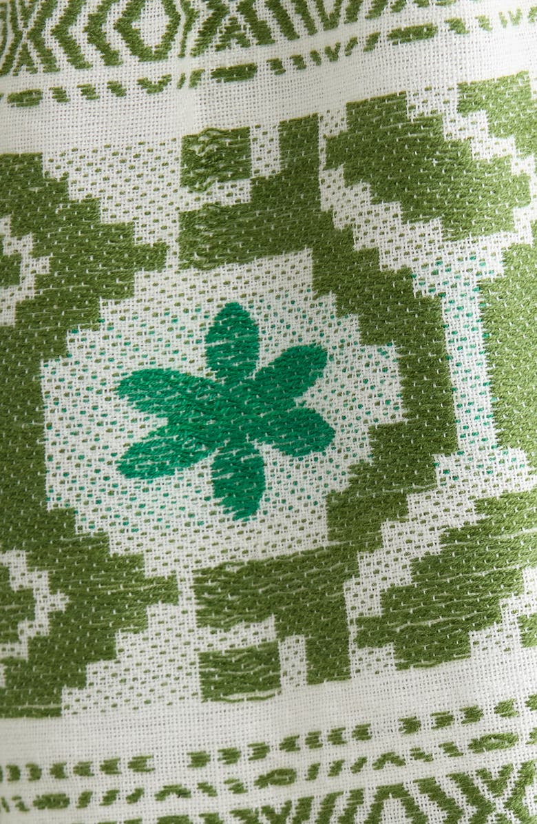 Elan Embroidered Cover-Up Dress, Alternate, color, White Green