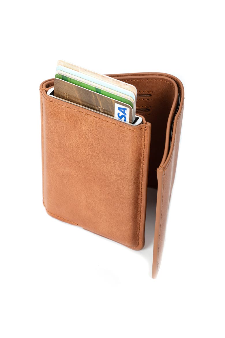 Garry Tech Leather Card Holder, Alternate, color, Brown