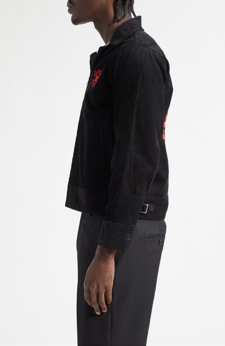MIDNIGHT RODEO Embroidered Corduroy Club Jacket, Alternate, color, Black