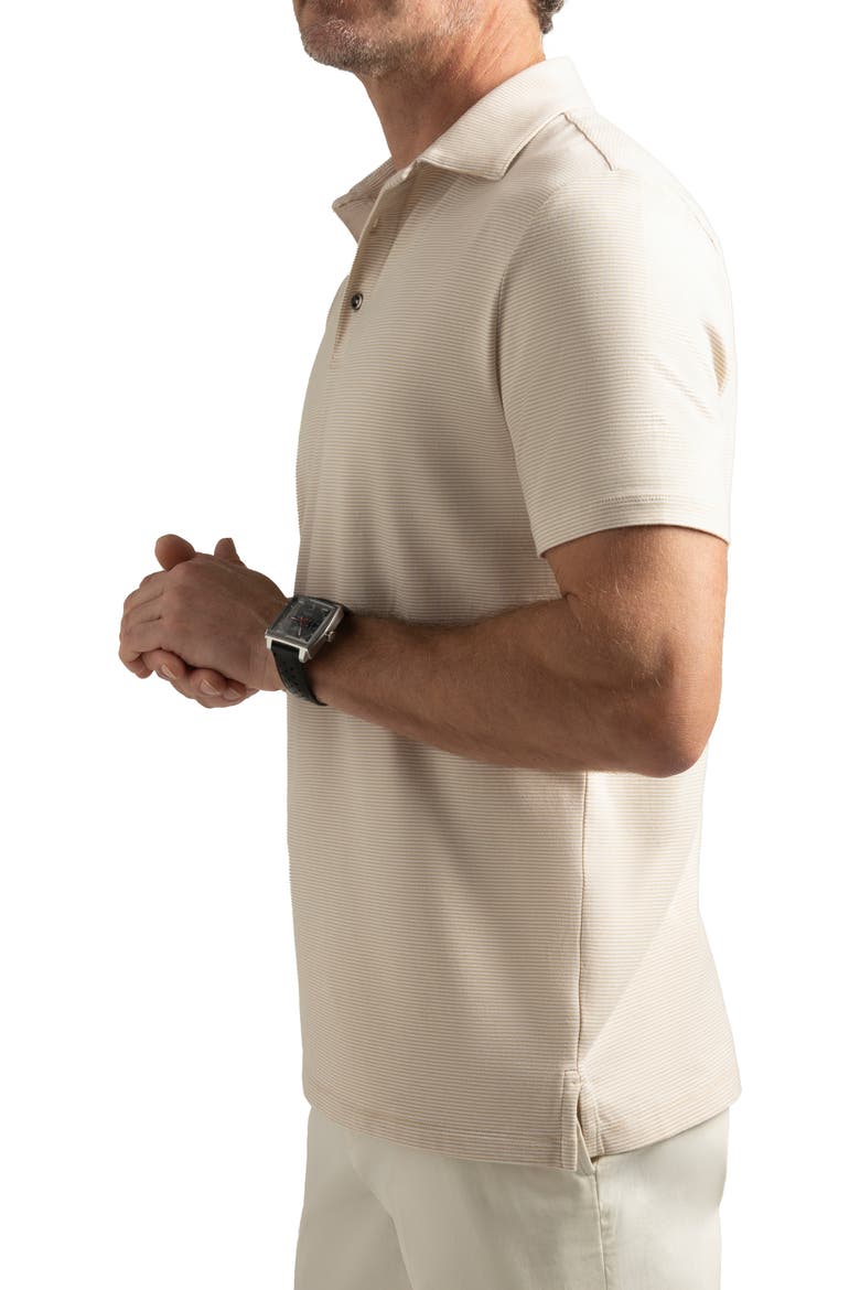 Pinehurst Classic Fit Cotton Blend Golf Polo, Alternate, color, KHAKI / WHITE