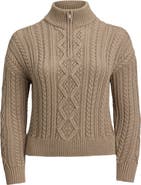 Lauren Ralph Lauren Fisherman Cotton Quarter Zip Sweater
