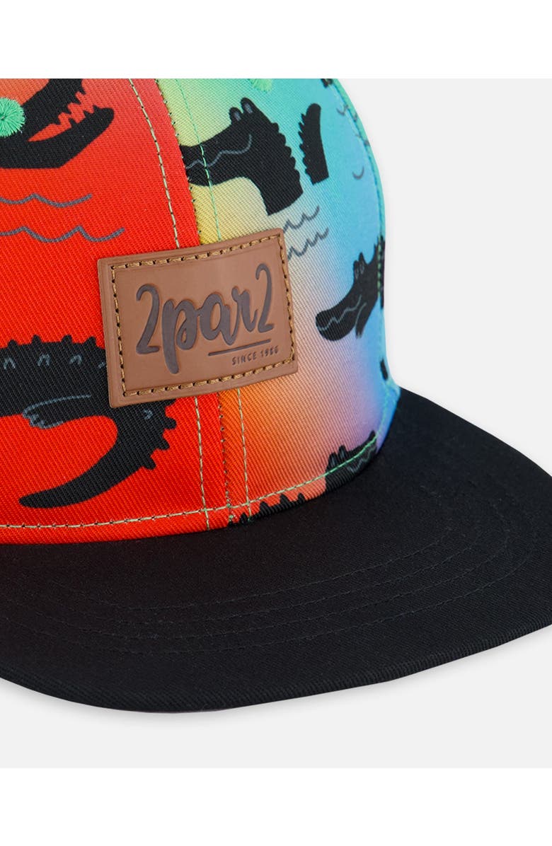 Deux par Deux Baby Boy's Printed Cap Black And Multicolored Crocodiles, Alternate, color, Black And Multicolored