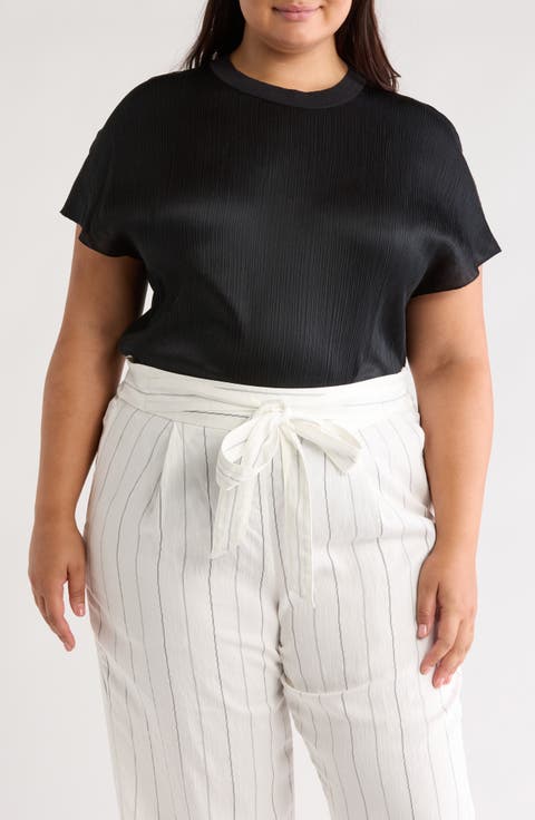 Dolman Sleeve Silk Top (Plus)
