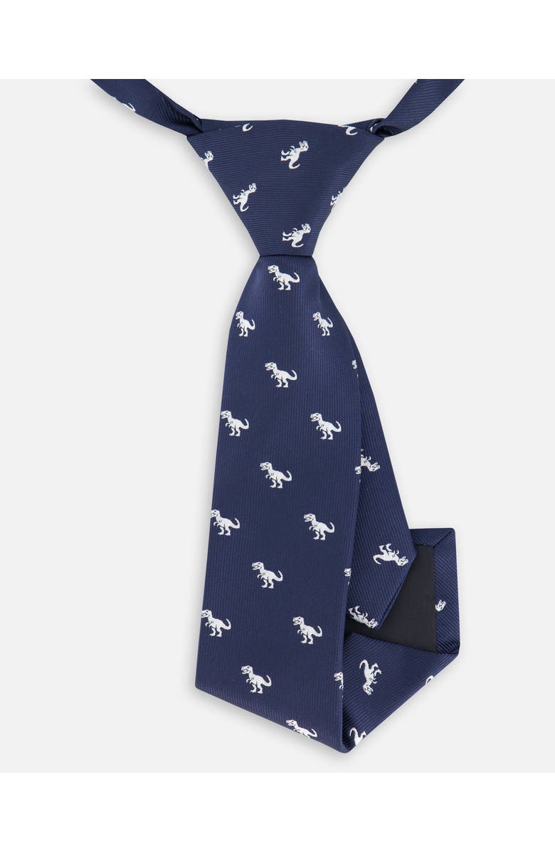 Deux par Deux Dino Neck Tie, Alternate, color, Blue Dino Print