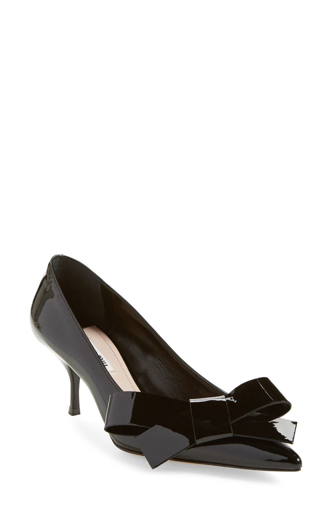 Miu Miu Bow Pump, Main, color, 