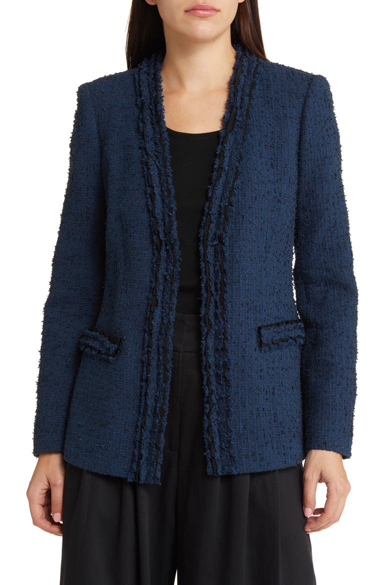 Lola Tweed Blazer, Alternate, color, NAVY