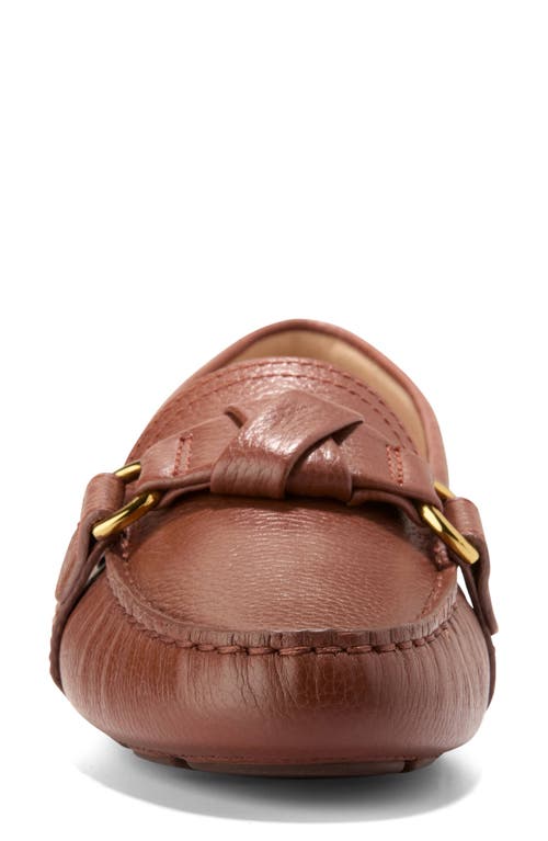 Cole Haan Emmie Knot Drivers In Dark Cuoio Leather