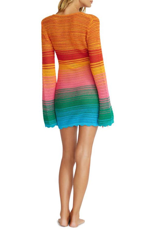 Pq Swim Maeve Long Sleeve Cotton Cover-up Tunic In Tangerine