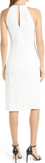 Twist Neck Sheath Dress