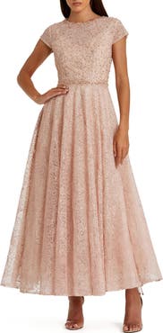 Mac Duggal Embellished Cap Sleeve A-Line Dress