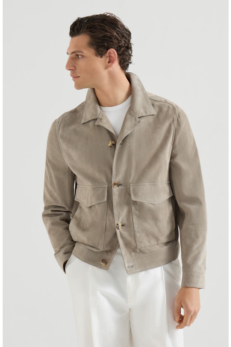 Suede jacket, Main, color, Khaki