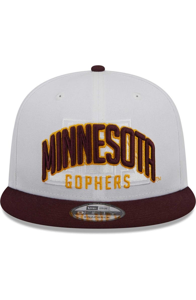 New Era Men's New Era White/Maroon Minnesota Golden Gophers Two-Tone Layer 9FIFTY Snapback Hat, Alternate, color, 