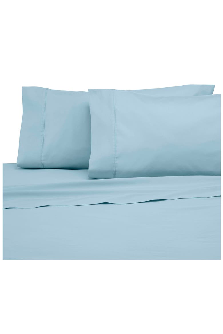 Cotton Sateen Sheet Set, Alternate, color, SOFT AQUA