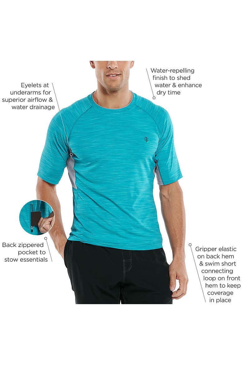 Men's Ultimate Short Sleeve Rash Guard, UPF 50+ Sun Protection, Alternate, color, White