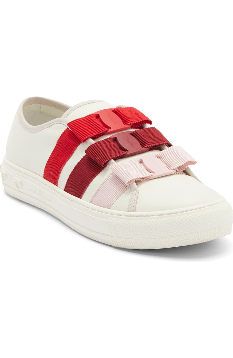 FERRAGAMO Bow Slip-On Sneaker, Main, color, White
