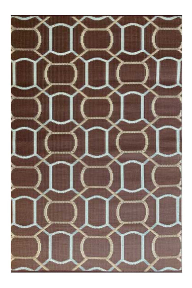 Oblong Brick Brown Sky, Main, color, dark brown and aqua